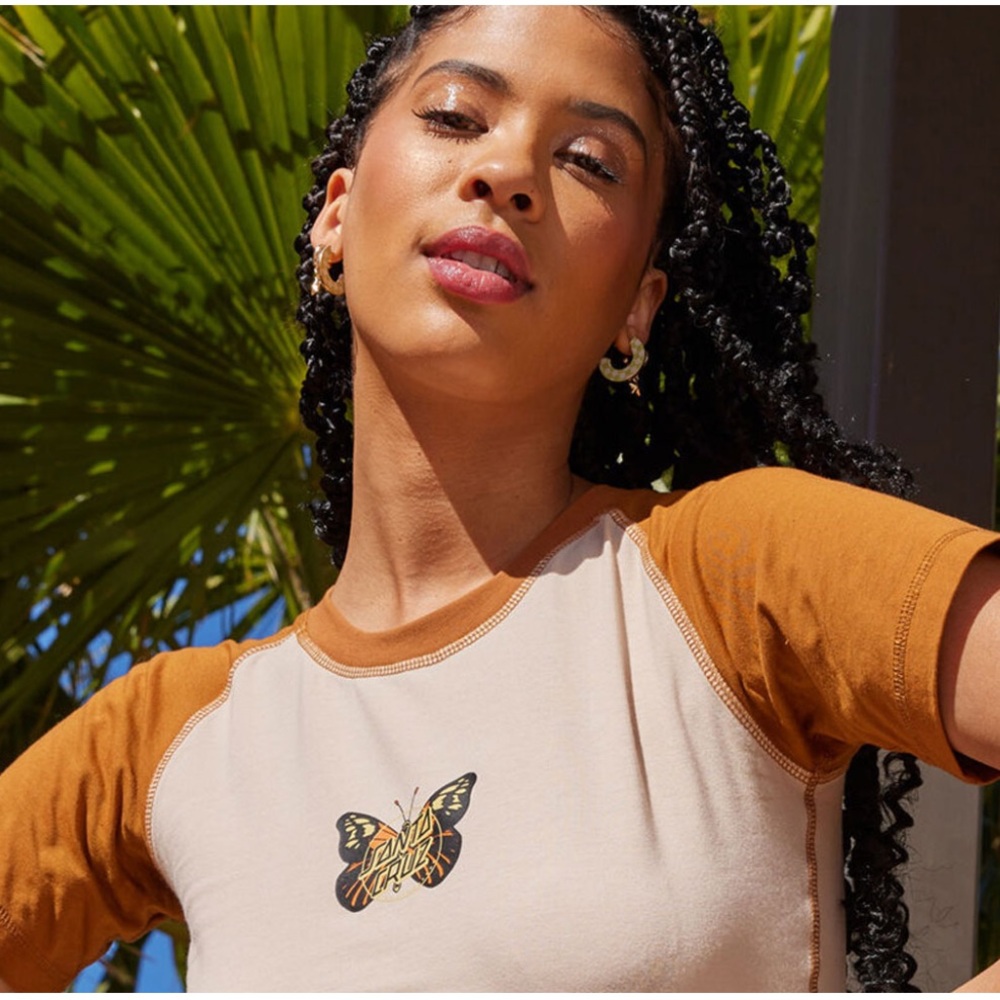 Santa Cruz Brown and Cream Logo T-Shirt